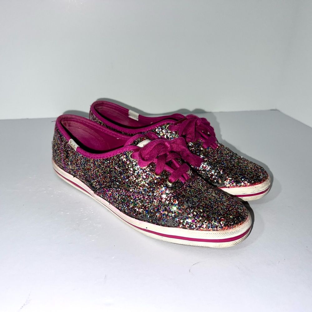 Kate Spade New York Champion Magenta Glitter Sneakers Keds sz 7‎
